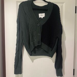 Pistola Women's Two-Tone Green and Black Cardigan